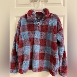 Eddie Bauer 1/4 Zip Fuzzy Pullover Jacket, Size Large